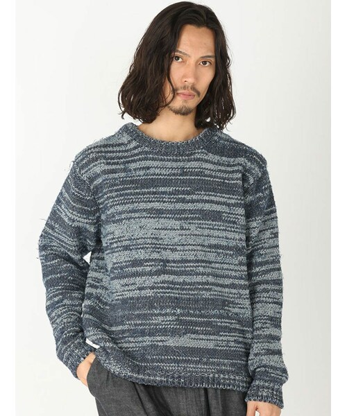 GARDEN（ガーデン）の「bukht/ブフト/別注デニムブロークンニット/デニム/コットンニット（トップス・メンズ・BLACK/PINK/INDIGO/BLUE・1）」の8枚目の写真