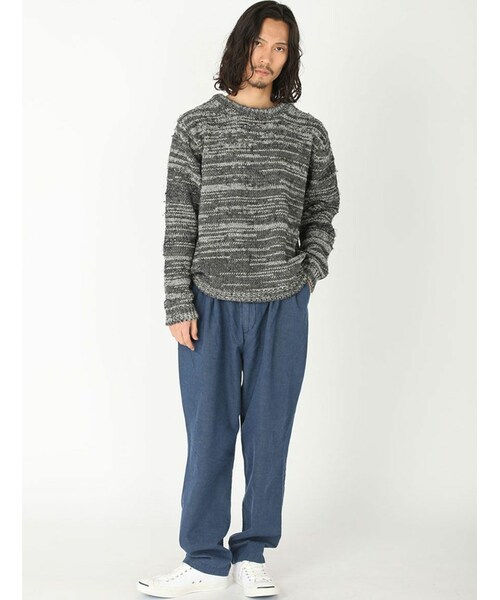 GARDEN（ガーデン）の「bukht/ブフト/別注デニムブロークンニット/デニム/コットンニット（トップス・メンズ・BLACK/PINK/INDIGO/BLUE・1）」の7枚目の写真