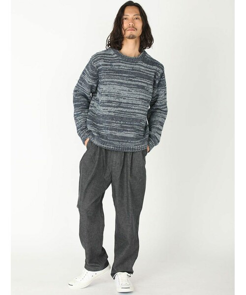 GARDEN（ガーデン）の「bukht/ブフト/別注デニムブロークンニット/デニム/コットンニット（トップス・メンズ・BLACK/PINK/INDIGO/BLUE・1）」の14枚目の写真