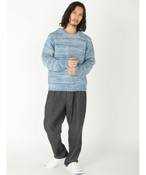 GARDEN（ガーデン）の「bukht/ブフト/別注デニムブロークンニット/デニム/コットンニット（トップス・メンズ・BLACK/PINK/INDIGO/BLUE・1）」の21枚目の写真