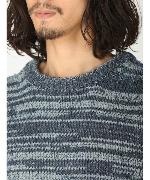 GARDEN（ガーデン）の「bukht/ブフト/別注デニムブロークンニット/デニム/コットンニット（トップス・メンズ・BLACK/PINK/INDIGO/BLUE・1）」の11枚目の写真