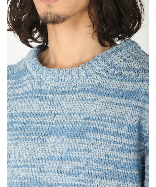 GARDEN（ガーデン）の「bukht/ブフト/別注デニムブロークンニット/デニム/コットンニット（トップス・メンズ・BLACK/PINK/INDIGO/BLUE・1）」の18枚目の写真