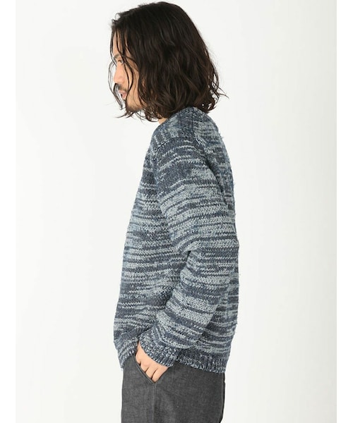 GARDEN（ガーデン）の「bukht/ブフト/別注デニムブロークンニット/デニム/コットンニット（トップス・メンズ・BLACK/PINK/INDIGO/BLUE・1）」の9枚目の写真