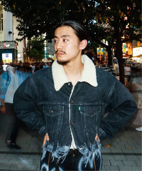 WISM（ウィズム）の「RECYCLE DENIM CUT-OFF BOA JACKET（）」 - WEAR