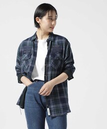 AVIREX | 《REBUILD COLLECTION》INDIGO CHECK SHIRT/ インディゴチェックシャツ(トップス)