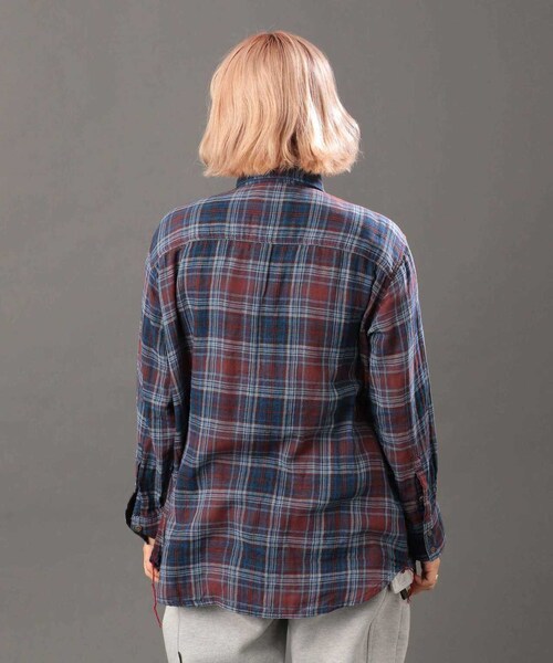 AVIREX（アヴィレックス）の「《REBUILD COLLECTION》INDIGO CHECK SHIRT/ インディゴチェックシャツ（トップス・ワイン/グリーン・S/M/L）」の20枚目の写真