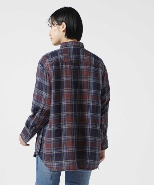 AVIREX（アヴィレックス）の「《REBUILD COLLECTION》INDIGO CHECK SHIRT/ インディゴチェックシャツ（トップス・ワイン/グリーン・S/M/L）」の10枚目の写真
