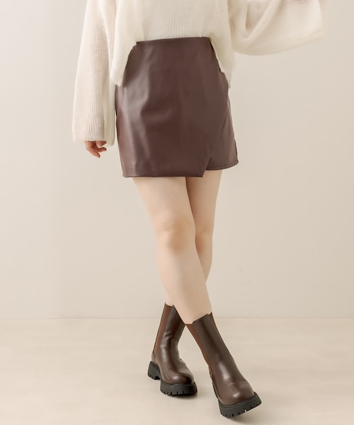 OLIVE des OLIVE(オリーブデオリーブ)の「アソートラップスカパン(スカート・レディース・ブラウン/ブラック/アイボリー・FREE)」の2枚目の写真