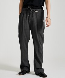 Double Waist Check Trousers