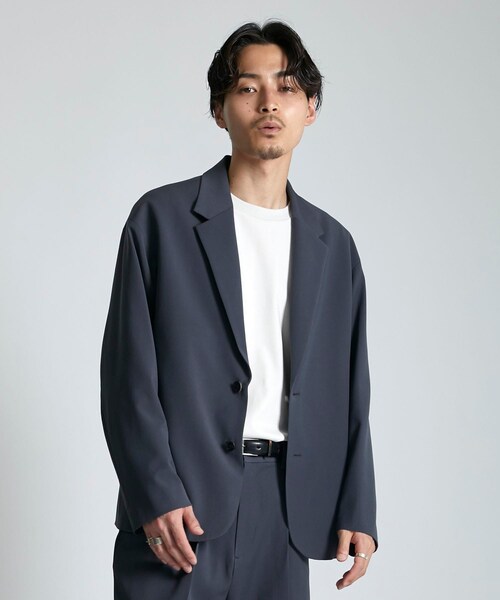 city（シティ）の「NEW NIFTEC LOOSE TAYLORED JKT（テーラードジャケット・メンズ・BLU/GRY/BLK/D.GRN/OLV・1/2/3）」の2枚目の写真