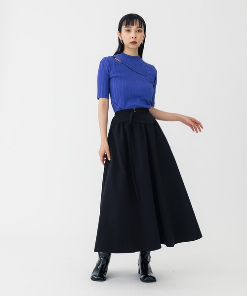 UNITED TOKYO（ユナイテッドトウキョウ）の「ストーメントアートスカート（スカート・レディース・BLK/BRN/BLU/IND・1/2/3）」の3枚目の写真