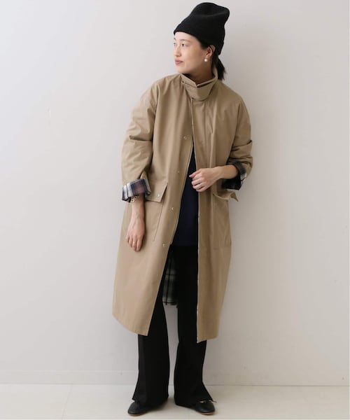 SLOBE IENA(スローブイエナ)の「《予約》綿ポリウェザーリバーシブルステンコート(ジャケット/アウター・キャメル/(025)/フリー/在庫あり)」の2枚目の写真