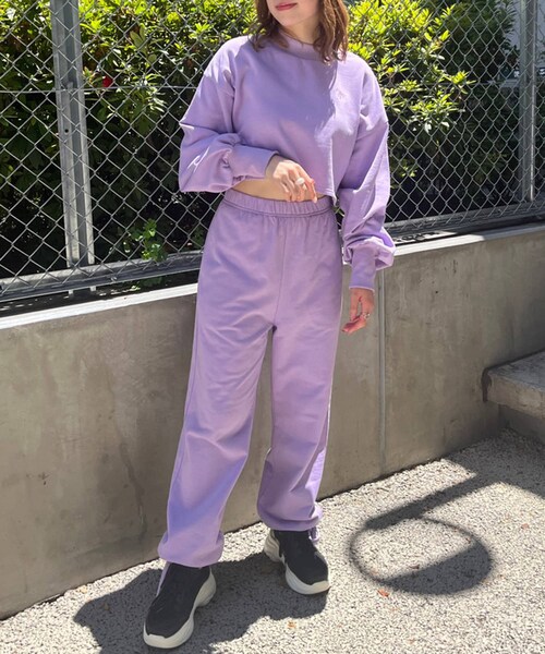 OLIVE des OLIVE（オリーブデオリーブ）の「スウェットパンツ（ルームウェア/パジャマ・レディース・ピンク/パープル/ブラック・FREE）」の2枚目の写真