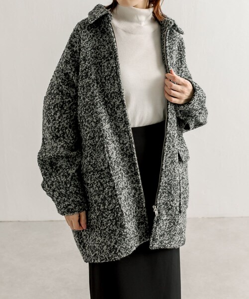 【新品】ループニットコート ループカーリーコート(ノーカラーコート) | a.v.v(アー・ヴェ・ヴェ