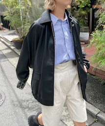 CIAOPANIC | 【ユニセックスで着用可能】オーバーサイズフェイクレザージャケット(ブルゾン)