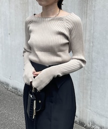 CAPRICIEUX LE'MAGE | ボートネックリブプルオーバー(ニット/セーター)