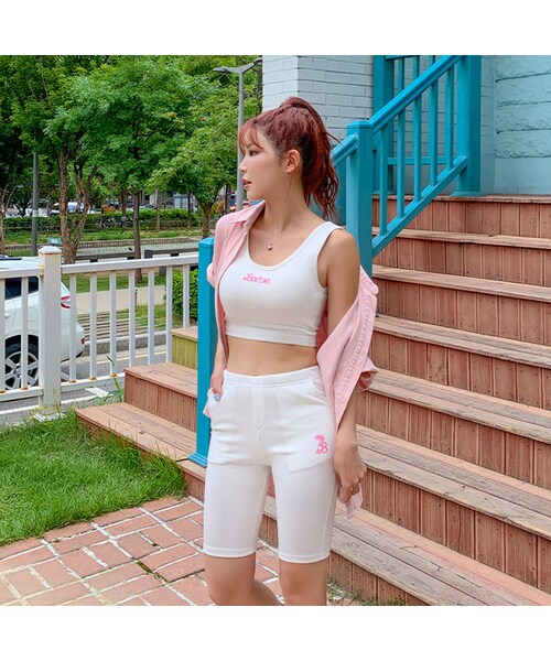 Barbie(バービー)の「Barbie Town Biker Shorts(パンツ・レディース・ミント/ホワイト/ブラック・one)」の6枚目の写真