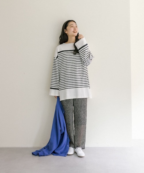 PUAL CE CIN(ピュアルセシン)の「【2022AW】パネルボーダーロングスリーブ(Tシャツ/カットソー・レディース・ブラック系その他/ピンク系その他/ブルー系その他/グリーン系その他・FREE)」の1枚目の写真