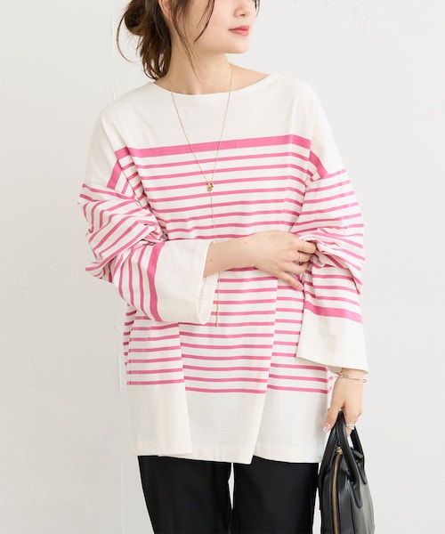 PUAL CE CIN(ピュアルセシン)の「【2022AW】パネルボーダーロングスリーブ(Tシャツ/カットソー・レディース・ブラック系その他/ピンク系その他/ブルー系その他/グリーン系その他・FREE)」の4枚目の写真