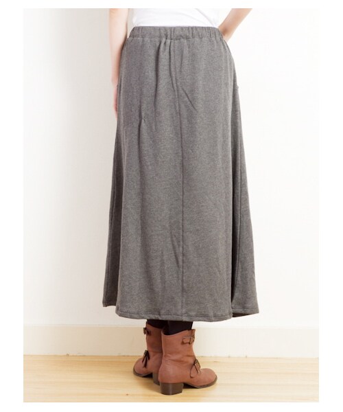 Green Parks fuuwa（グリーンパークスフーワ）の「ウラケカットマキシスカート（スカート・レディース・チャコールグレー/ネイビー・F）」の5枚目の写真