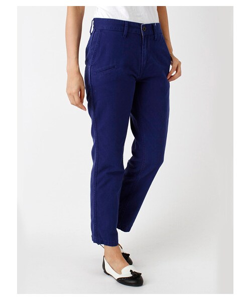 SEVENDAYS=SUNDAY(セブンデイズサンデイ)の「20/-ツイル ボーイフレンドスリムパンツ(パンツ・レディース・オフホワイト/ベージュ/ロイヤルブルー/ネイビー・M/L)」の3枚目の写真