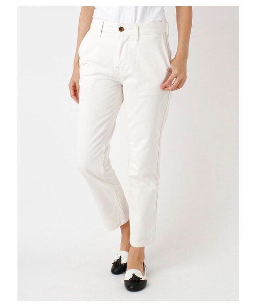 SEVENDAYS=SUNDAY(セブンデイズサンデイ)の「20/-ツイル ボーイフレンドスリムパンツ(パンツ・レディース・オフホワイト/ベージュ/ロイヤルブルー/ネイビー・M/L)」の5枚目の写真