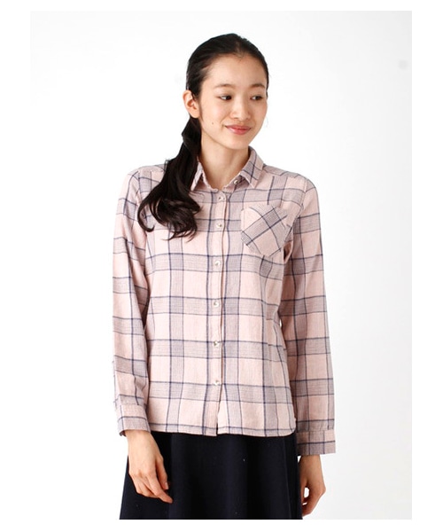 SEVENDAYS=SUNDAY（セブンデイズサンデイ）の「・型染 長袖シャツ（シャツ・ブラウス・レディース・オフホワイト/チャコールグレー/ブラック/ピンク/ベージュ/ブルー・M/L）」の6枚目の写真