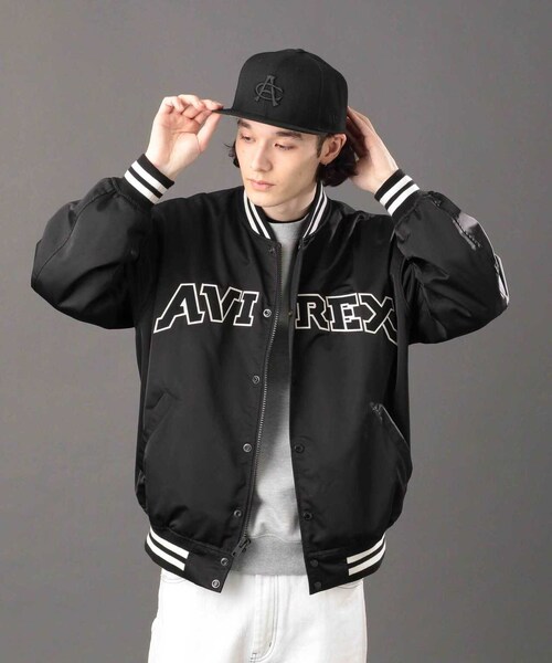 AVIREX(アヴィレックス)の「《REBUILD COLLECTION》サテン スタジアム ジャケット / SATIN STADIUM JACKET(ジャケット/アウター・ブラック/ネイビー/バーガンディ・F/M/L/XL/2XL)」の6枚目の写真