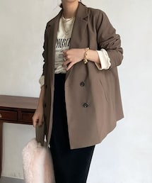 DouDou | ツイルストレッチダブルジャケット(テーラードジャケット)