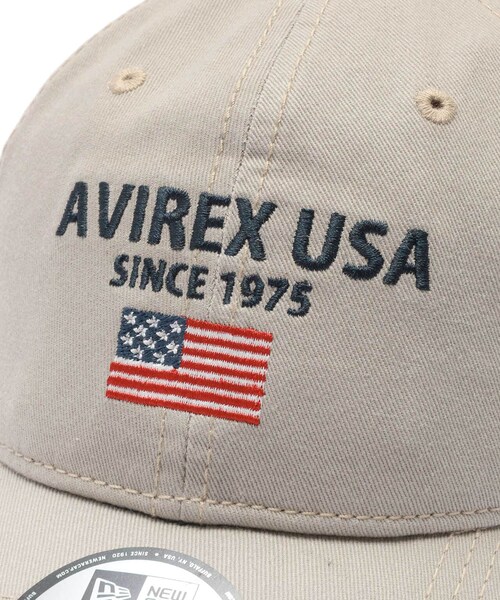 AVIREX（アヴィレックス）の「直営店限定 ×ニューエラ ポロキャップ USA国旗/AVIREX×NEW ERA 9TWENTY POLO CAP U.S.A FLAG（帽子・ベージュ/インディゴ・F）」の6枚目の写真