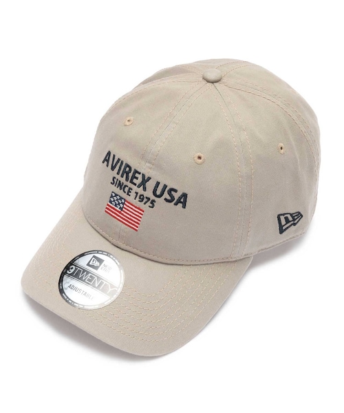 AVIREX（アヴィレックス）の「直営店限定 ×ニューエラ ポロキャップ USA国旗/AVIREX×NEW ERA 9TWENTY POLO CAP U.S.A FLAG（帽子・ベージュ/インディゴ・F）」の2枚目の写真