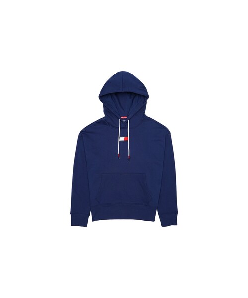 TOMMY HILFIGER(トミーヒルフィガー)の「타미힐피거 플리스 BF 후드티 딥블루 TP2T0125-DBL(その他・NAVY・S/M/L/XL)」の1枚目の写真