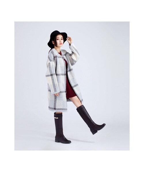 gracegift(グレースギフト)の「經典時尚金屬鎖釦修身長靴(シューズ・レディース・棕/深咖/黑・35/36/37/38/39/40/41)」の17枚目の写真