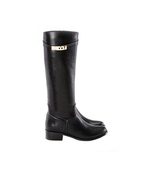 gracegift(グレースギフト)の「經典時尚金屬鎖釦修身長靴(シューズ・レディース・棕/深咖/黑・35/36/37/38/39/40/41)」の22枚目の写真