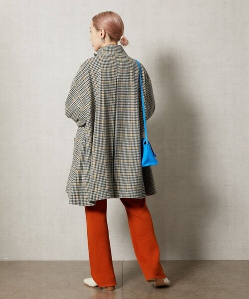 FREAK'S STORE（フリークスストア）の「【送料無料】ガンクラブチェックショートコートト【WEB限定】【予約商品】（その他・レディース・ナチュラル/チャコールグレー/ブラック/ベージュ/ブラウン・FREE）」の2枚目の写真