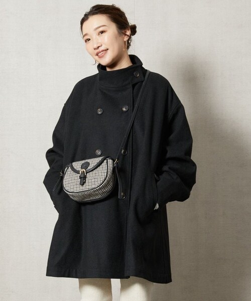 FREAK'S STORE（フリークスストア）の「【送料無料】ガンクラブチェックショートコートト【WEB限定】【予約商品】（その他・レディース・ナチュラル/チャコールグレー/ブラック/ベージュ/ブラウン・FREE）」の22枚目の写真