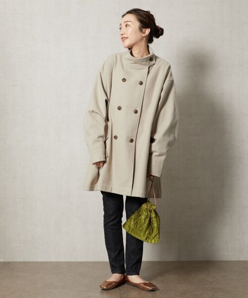 FREAK'S STORE（フリークスストア）の「【送料無料】ガンクラブチェックショートコートト【WEB限定】【予約商品】（その他・レディース・ナチュラル/チャコールグレー/ブラック/ベージュ/ブラウン・FREE）」の10枚目の写真