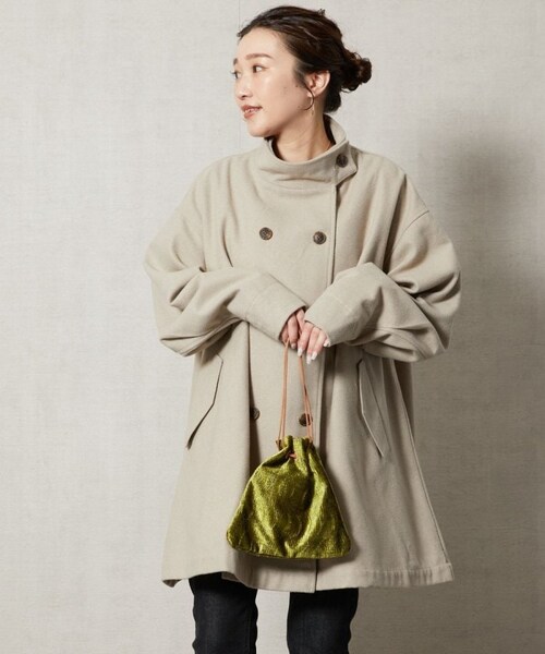 FREAK'S STORE（フリークスストア）の「【送料無料】ガンクラブチェックショートコートト【WEB限定】【予約商品】（その他・レディース・ナチュラル/チャコールグレー/ブラック/ベージュ/ブラウン・FREE）」の14枚目の写真