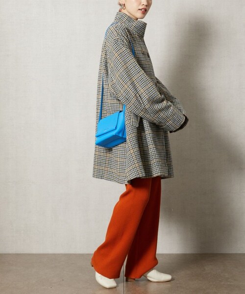 FREAK'S STORE（フリークスストア）の「【送料無料】ガンクラブチェックショートコートト【WEB限定】【予約商品】（その他・レディース・ナチュラル/チャコールグレー/ブラック/ベージュ/ブラウン・FREE）」の5枚目の写真