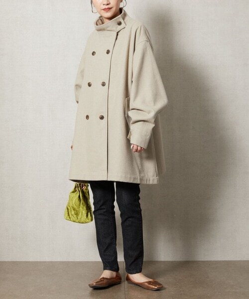 FREAK'S STORE（フリークスストア）の「【送料無料】ガンクラブチェックショートコートト【WEB限定】【予約商品】（その他・レディース・ナチュラル/チャコールグレー/ブラック/ベージュ/ブラウン・FREE）」の11枚目の写真