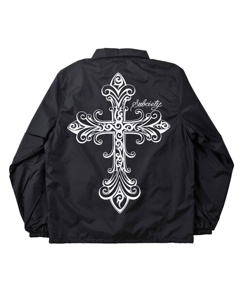 Subciety（サブサエティ）の「COACH JKT（ジャケット/アウター・メンズ・Black/TRIBE CROSS/Black/BENT BACK GIRL/Black/BABYLON/Black/PRAYING HANDS・S/M/L/XL）」の4枚目の写真