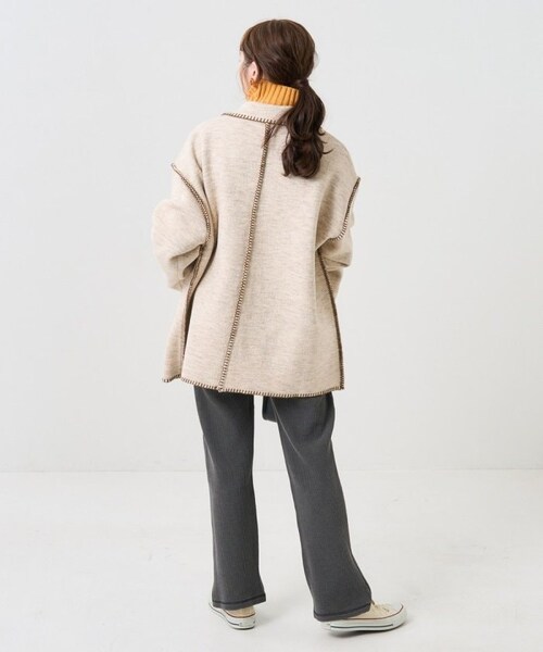 送料無料】ブランケットステッチニットジャケット【予約商品】