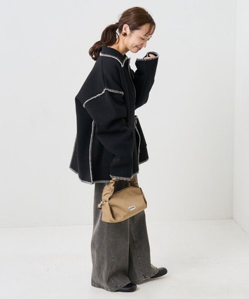 送料無料】ブランケットステッチニットジャケット【予約商品】