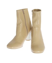 MERCURYDUO | フェイクレザーデザインヒールストレッチショートブーツ(ブーツ)