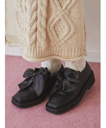 merry jenny | ribbonワイドソールモカシン(モカシン/デッキシューズ)