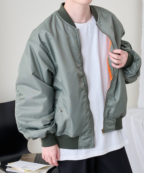 UNISEX】ヘビーナイロンBIG MA-1