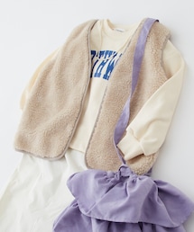 CIAOPANIC TYPY | 【KIDS】【2点セット】ボアベスト×クロップドカレッジプリントスウェット(ベスト)