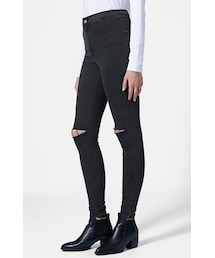 TOPSHOP | Topshop 'Joni' Ripped Moto Skinny Jeans (Black)(デニムパンツ)