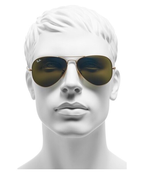 Ray-Ban（レイバン）の「Ray-Ban 'Original Aviator' 58mm Sunglasses（サングラス・メンズ・Gold/ Bronze/Gold/ Blue）」の2枚目の写真