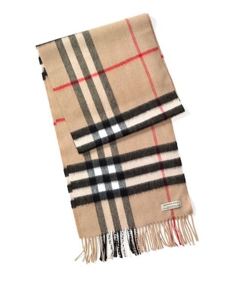 BURBERRY（バーバリー）の「Burberry Giant Check Cashmere Scarf（手袋・メンズ・Bulrush Grey/ Olive Check/Charcoal/Classic Check/Hydrangea/Navy/Navy Check/Nickel Brown Check/Purple Grape）」の2枚目の写真